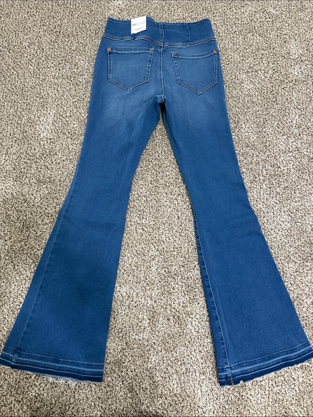 INC DENIUMWomen’s Blue Pineapple washHIGH RISE PULL ON Flare Jeans SIZE 4/27 NWT - Picture 5 of 8